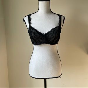 Victoria's Secret Unlined Black Lace Demi